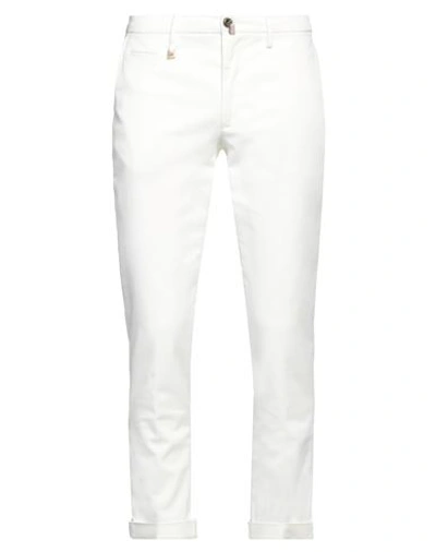 Barbati Man Pants White Size 38 Cotton, Elastane