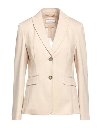 Peserico Woman Blazer Beige Size 6 Virgin Wool, Cotton