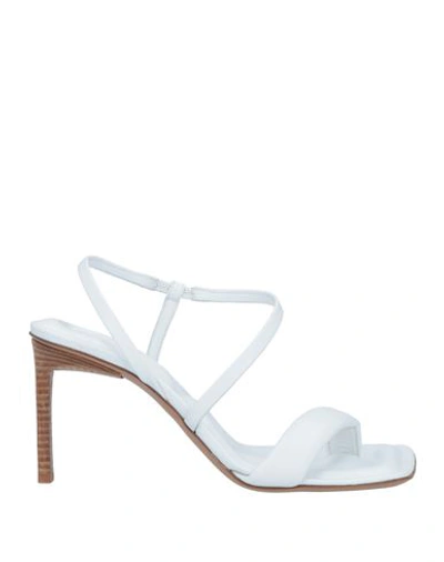 Jacquemus Woman Toe Strap Sandals White Size 9 Soft Leather