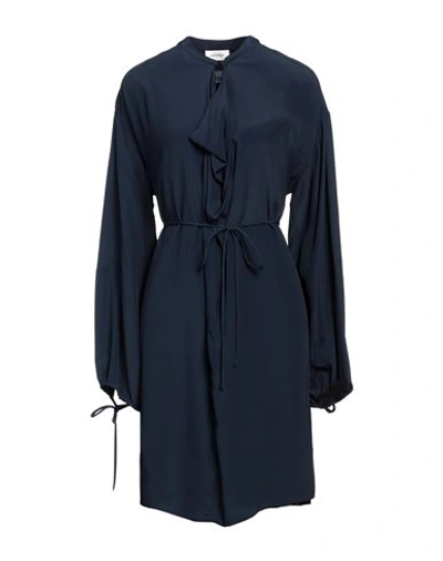 Ottod'ame Woman Mini Dress Navy Blue Size 8 Acetate, Silk