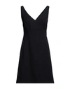 Agnona Woman Midi Dress Midnight Blue Size 10 Cotton, Elastane In Blue