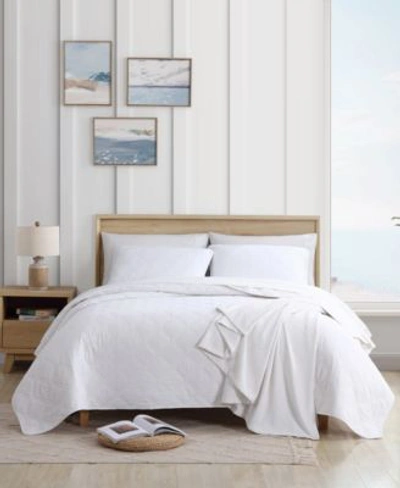 Nautica Brigg Cotton Reversible Quilt Sets Bedding In White