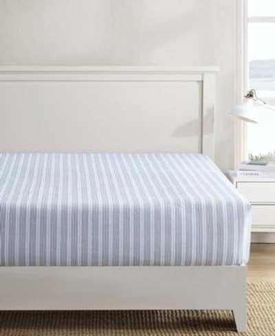 Nautica Beaux Stripe Cotton Percale Fitted Sheets Bedding In Navy Seas