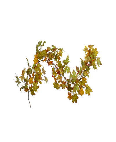 Northlight 5' X 6" Leaves And Berries Artificial Thanksgiving Garland In Red