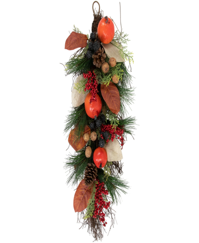Northlight 30" Autumn Harvest Mixed Berry And Pomegranate Artificial Teardrop Swag In Red