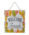 NORTHLIGHT 16" AUTUMN LEAVES WELCOME FRIENDS WOODEN HANGING WALL SIGN