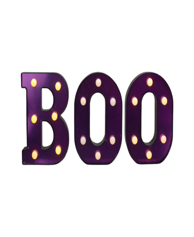 Northlight 6.5" Led Lighted Purple "boo" Halloween Marquee Sign In Black
