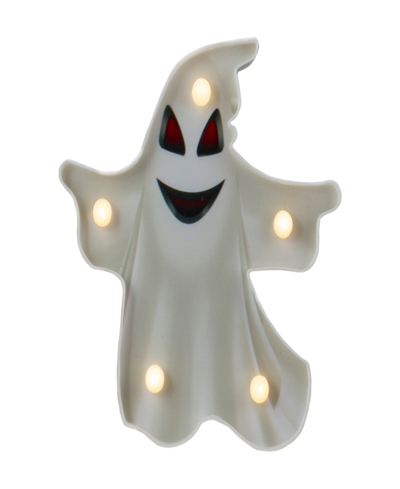 Northlight 7" Led Lighted Ghost Halloween Marquee Sign In White