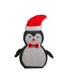 NORTHLIGHT 28" LED LIGHTED TINSEL PENGUIN IN SANTA HAT OUTDOOR CHRISTMAS DECORATION