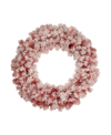 Northlight Pre-lit Flocked Artificial Christmas Wreath In Red