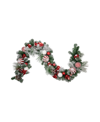 Northlight 6' Flocked Pine Artificial Christmas Garland With Candy Ornaments And Pinecones In White