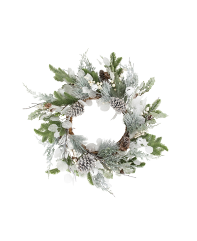Northlight Artificial Mixed Foliage With Pine Cones Christmas Wreath 28" Unlit In Green