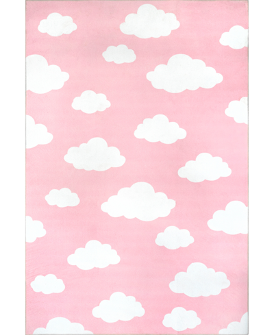 Nuloom Aurora Lilia Washable Kids Cloud 3' X 5' Area Rug In Pink