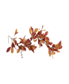 Northlight 5' X 8" Berries With Orange And Red Leaves Artificial Fall Harvest Garland Unlit In Red
