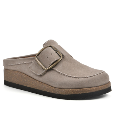 White Mountain Women's Bueno Slip On Clogs In Taupe Suede