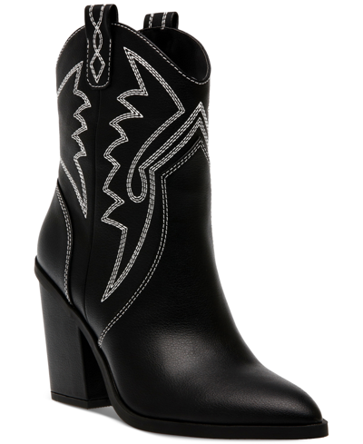 Dv Dolce Vita Women's Nakeeta Ankle Cowboy Booties In Black