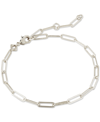 Kendra Scott Rhodium-plated Paperclip Chain Link Bracelet In Rhod Metal