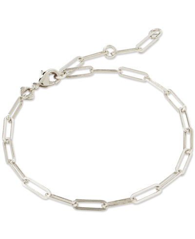 Kendra Scott Rhodium-plated Paperclip Chain Link Bracelet In Rhod Metal