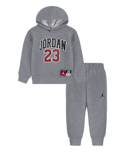 Jordan Toddler Boys Jersey Pack Pullover Hoodie And Jogger Pants Set In Carbon Heather