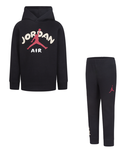 Jordan Little Boys Lil Champ Pullover Hoodie And Jogger Pants Set In Black