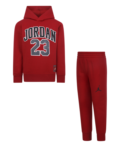 Jordan Little Boys Jersey Pack Pullover Hoodie And Jogger Pants Set In Gym Red