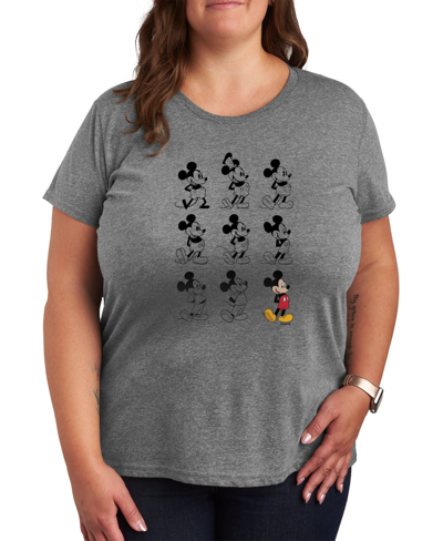 Air Waves Trendy Plus Size Graphic T-shirt In Gray