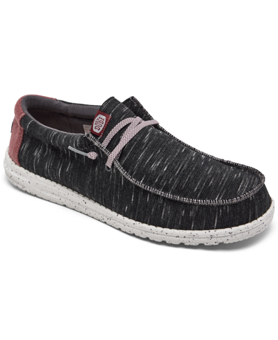 Hey Dude Men's Wally Funk Baja Casual Moccasin Sneakers From Finish Line In Black Heathered