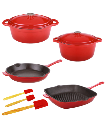 Berghoff Neo Cast Iron 9 Piece Cookware Set In Red