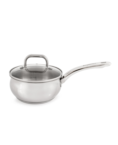 Berghoff Essentials Belly Shape 18/10 Stainless Steel Sauce Pan With Glass Lid 3.2qt. In Silver