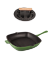 BERGHOFF NEO ENAMELED CAST IRON 2 PIECE GRILL PAN AND SLOTTED STEAK PRESS SET