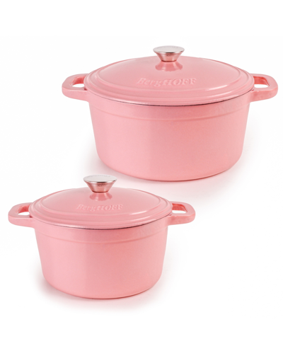 Berghoff Neo Enameled Cast Iron 4 Piece Dutch Oven Set In Pink