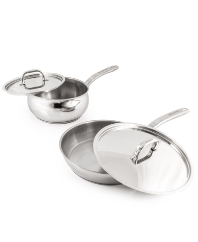 Berghoff Belly 18/10 Stainless Steel 4 Piece Cookware Set In Silver