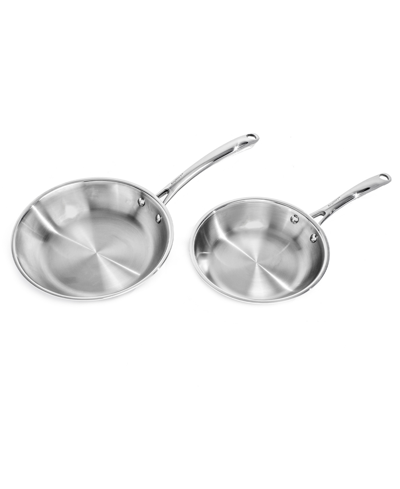 Berghoff Professional Tri-ply 18/10 Stainless Steel 2 Piece Fry Pan Set In Silver