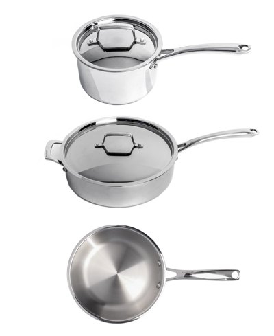 Berghoff Professional Tri-ply 18/10 Stainless Steel 5 Piece Starter Cookware Set In Silver