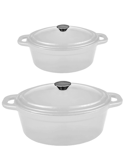 Berghoff Neo Enameled Cast Iron 4 Piece Dutch Oven Set In White