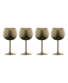 Cambridge 12 oz Brushed Gold Stainless Steel Red Wine Glasses, Set Of 4 In Gold