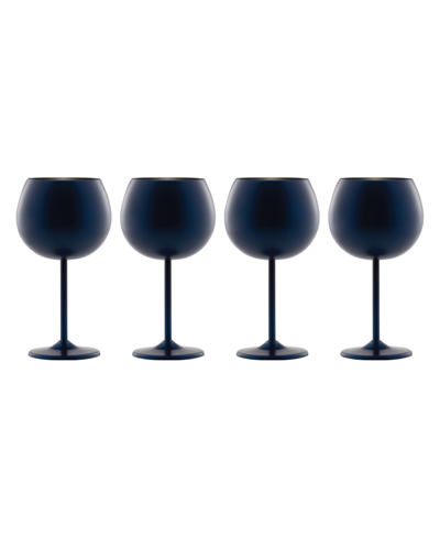 Cambridge 12 oz Navy Stainless Steel Red Wine Glasses, Set Of 4