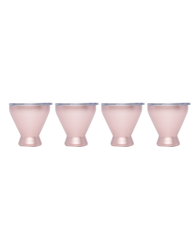 Cambridge 11 oz Insulated Brushed Pink All Purpose Cocktail Tumblers, Set Of 4
