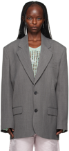 Acne Studios Gray Single-breasted Blazer In Grey Melange