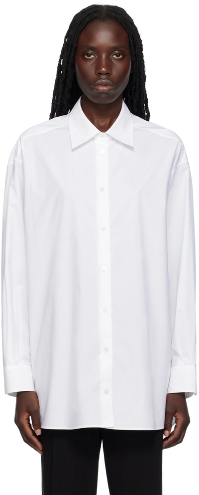 The Row Pierre Cotton Button-up Shirt In Optic White