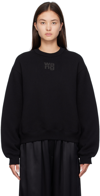 Alexander Wang T Alexanderwang.t Essential Terry Crew Sweatshirt With Puff Paint Logo In 001 Black
