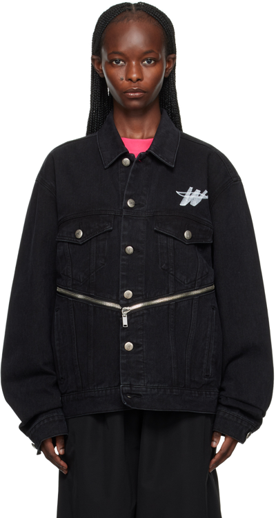 We11 Done Black Zip Denim Jacket