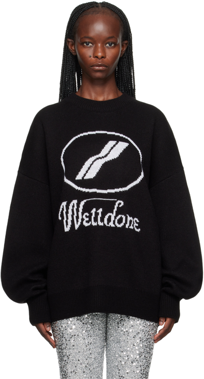 We11 Done Black Crewneck Sweater