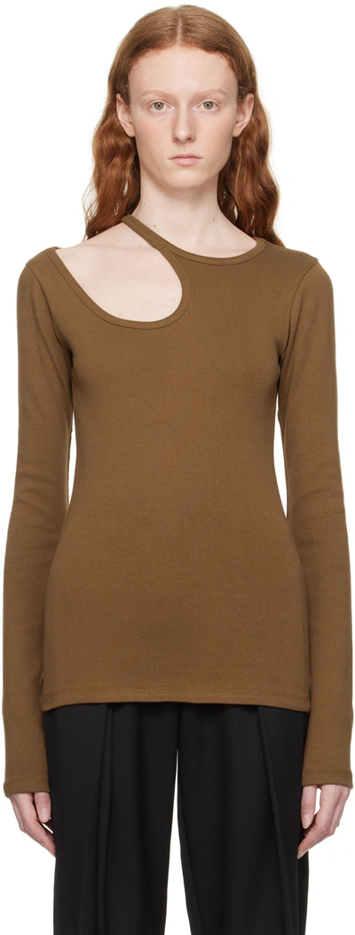 Low Classic Brown Curve Hole Long Sleeve T-shirt