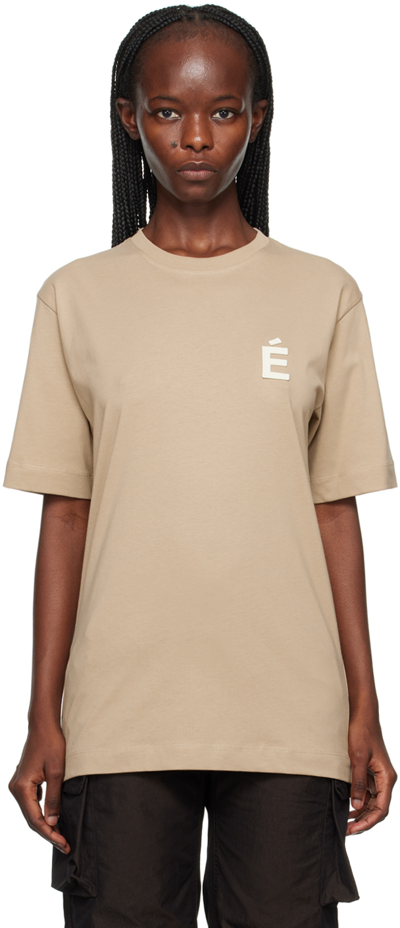 Etudes Studio Taupe Wonder Patch T-shirt In Sand