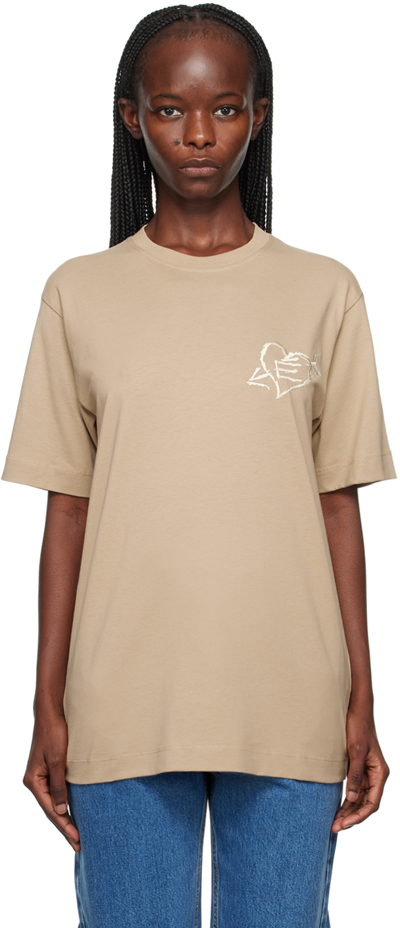 Etudes Studio Tan Small Wonder Graffiti T-shirt In Graffiti Sand