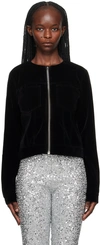 We11 Done Black Collarless Jacket In Black