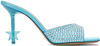 Mach&mach Crystal-embellished Star Satin Mule In Ocean Blue