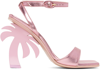 Palm Angels Pink 90 Palm Tree Heel Leather Sandals In Pink