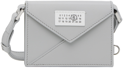 Mm6 Maison Margiela Gray Mini Triangle 6 Bag In T8071 Storm Gray